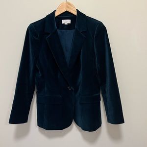 Green Velvet Blazer , Brand New 6Petite